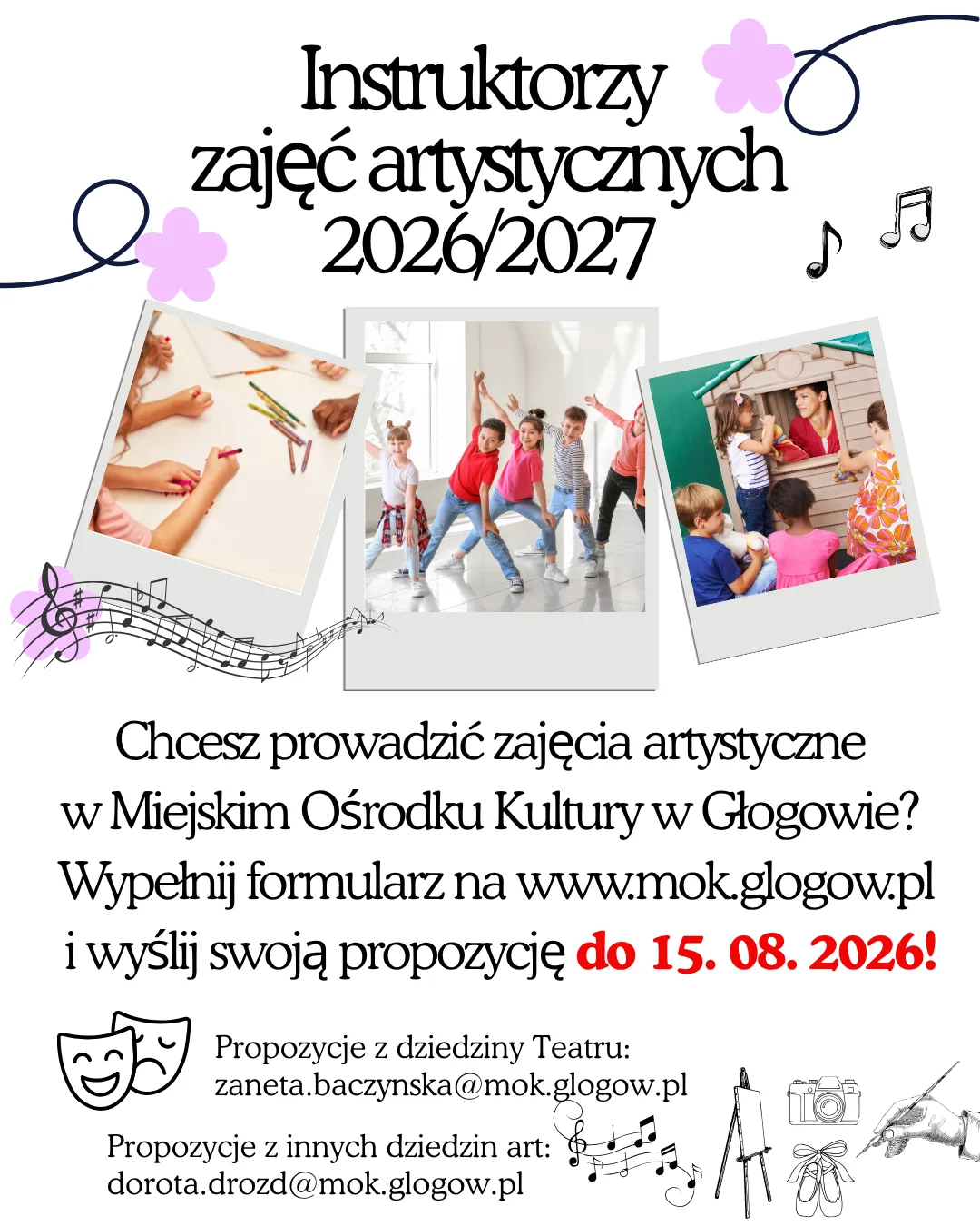 Poszukiwani instruktorzy zajęć artystycznych na sezon 2026/2027