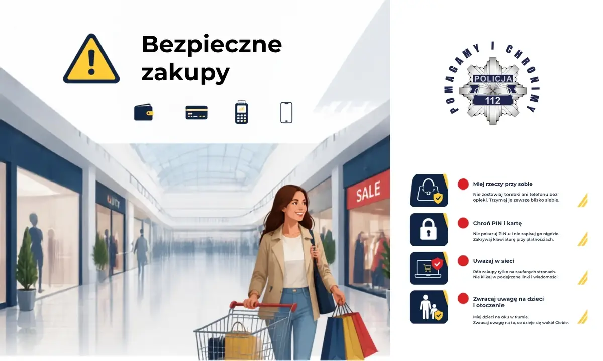 Zasady bezpieczeństwa podczas zakupów przed nowym rokiem szkolnym