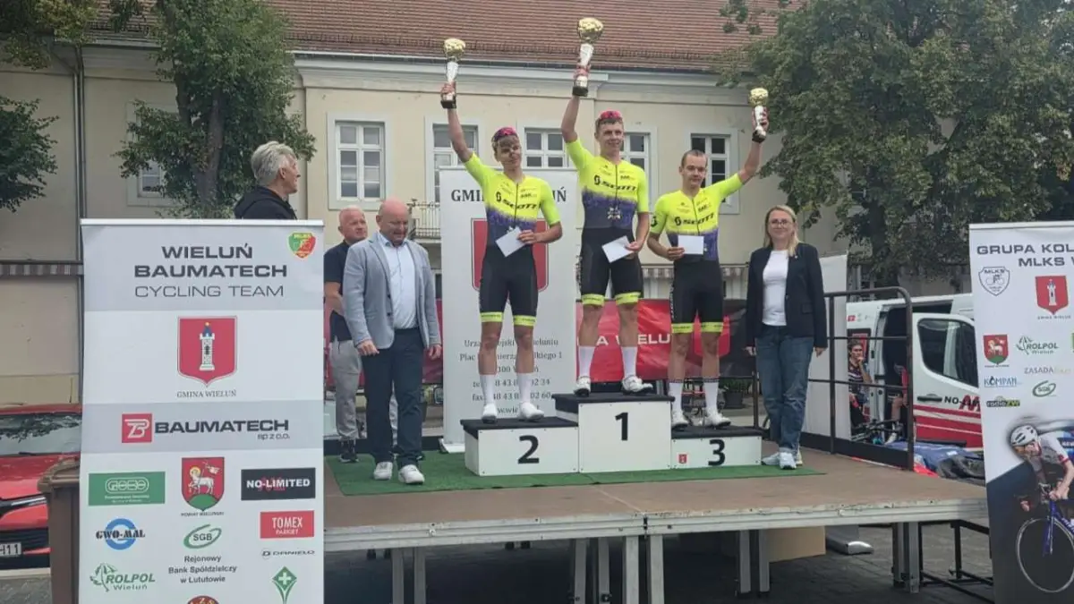 Kolarze TC Chrobry Scott Głogów zajęli pierwsze trzy miejsca w Wieluniu