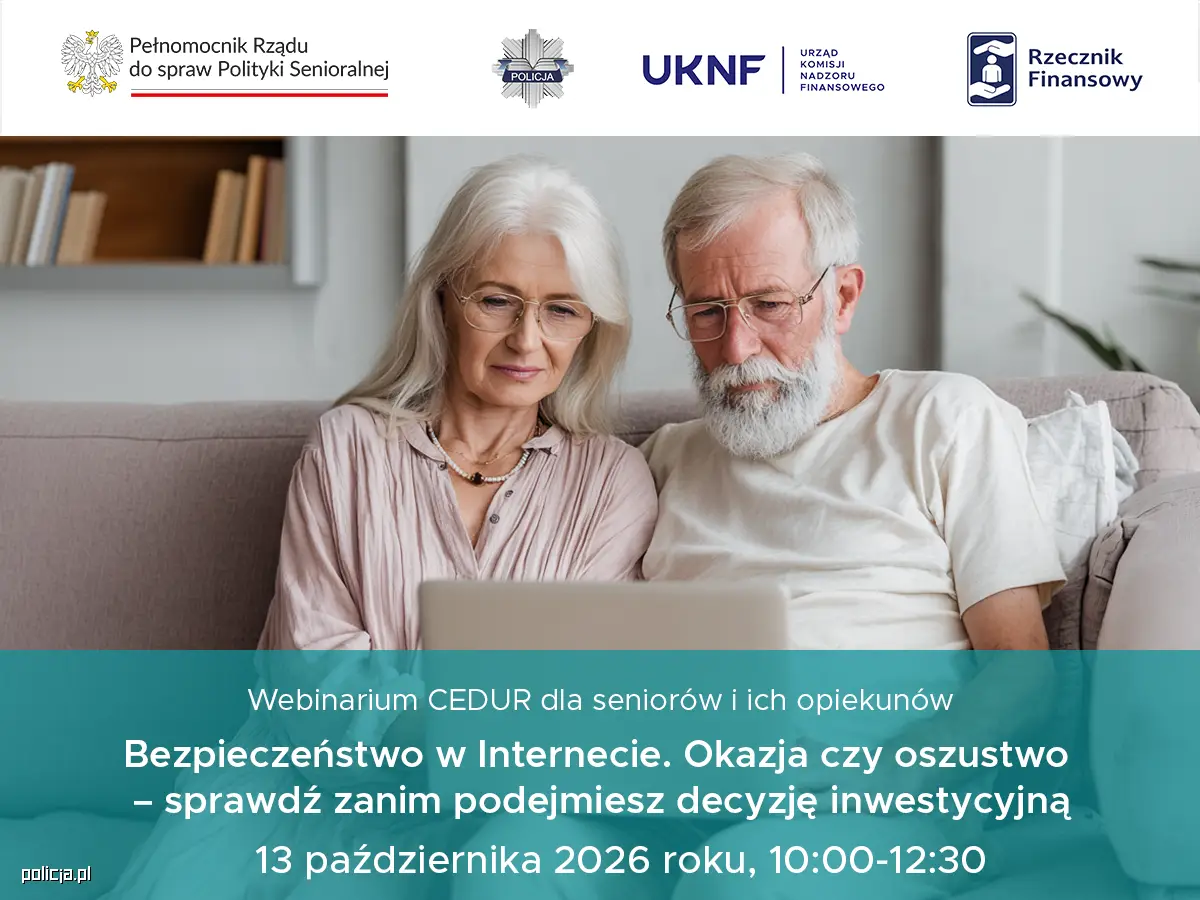 Webinarium CEDUR na temat bezpieczeństwa w internecie, 13 października 2026 roku