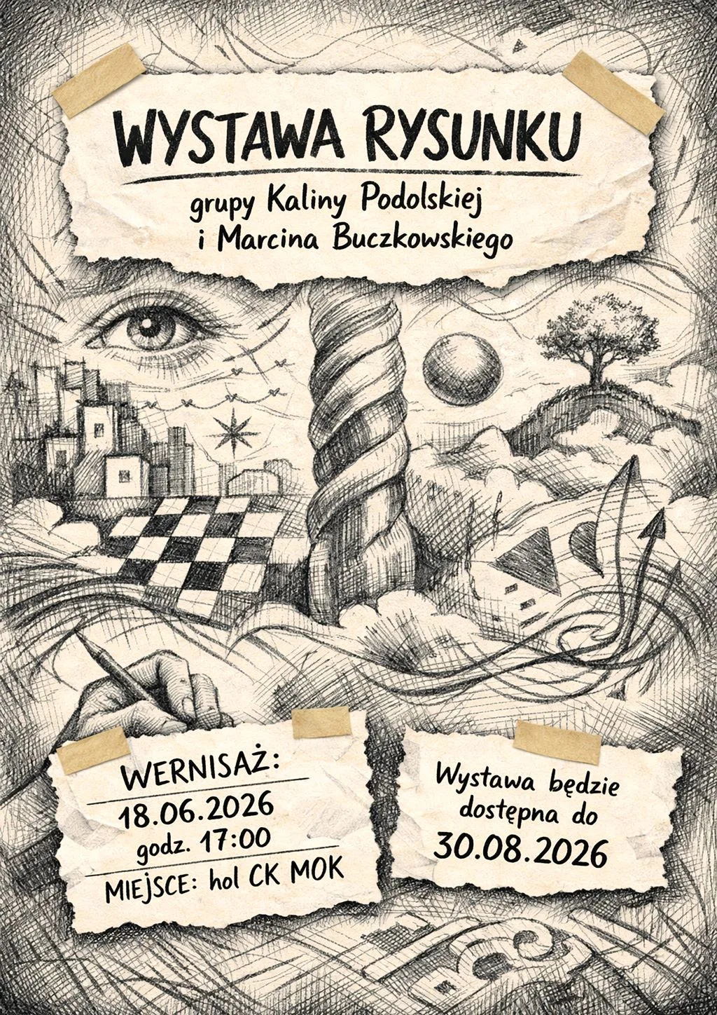 Wystawa rysunku grupy Kaliny Podolskiej i Marcina Buczkowskiego