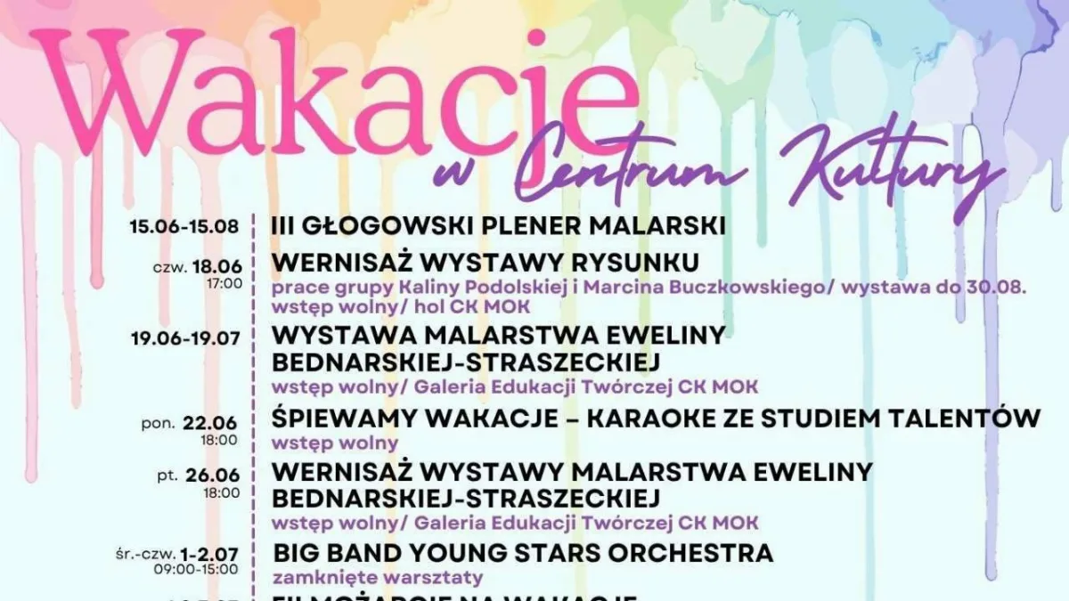 Kulturalne wakacje w Głogowie z Centrum Kultury MOK